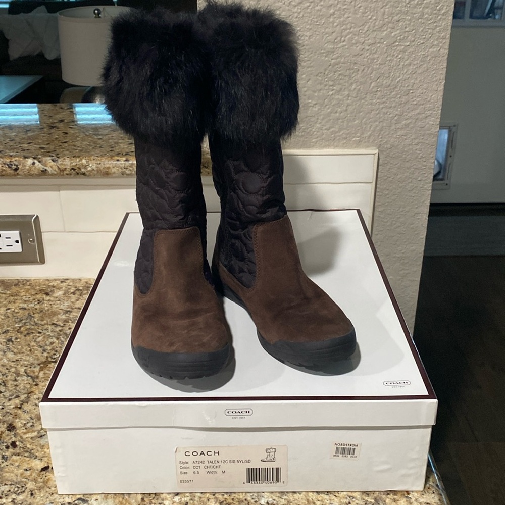 Coach Talen boots size 6.5 brown color